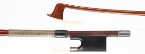 A silver-mounted viola bow by Victor Thomassin, London — head and frog