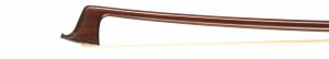 A silver and tortoiseshell-mounted violin bow by Hart & Son, London — head and frog
