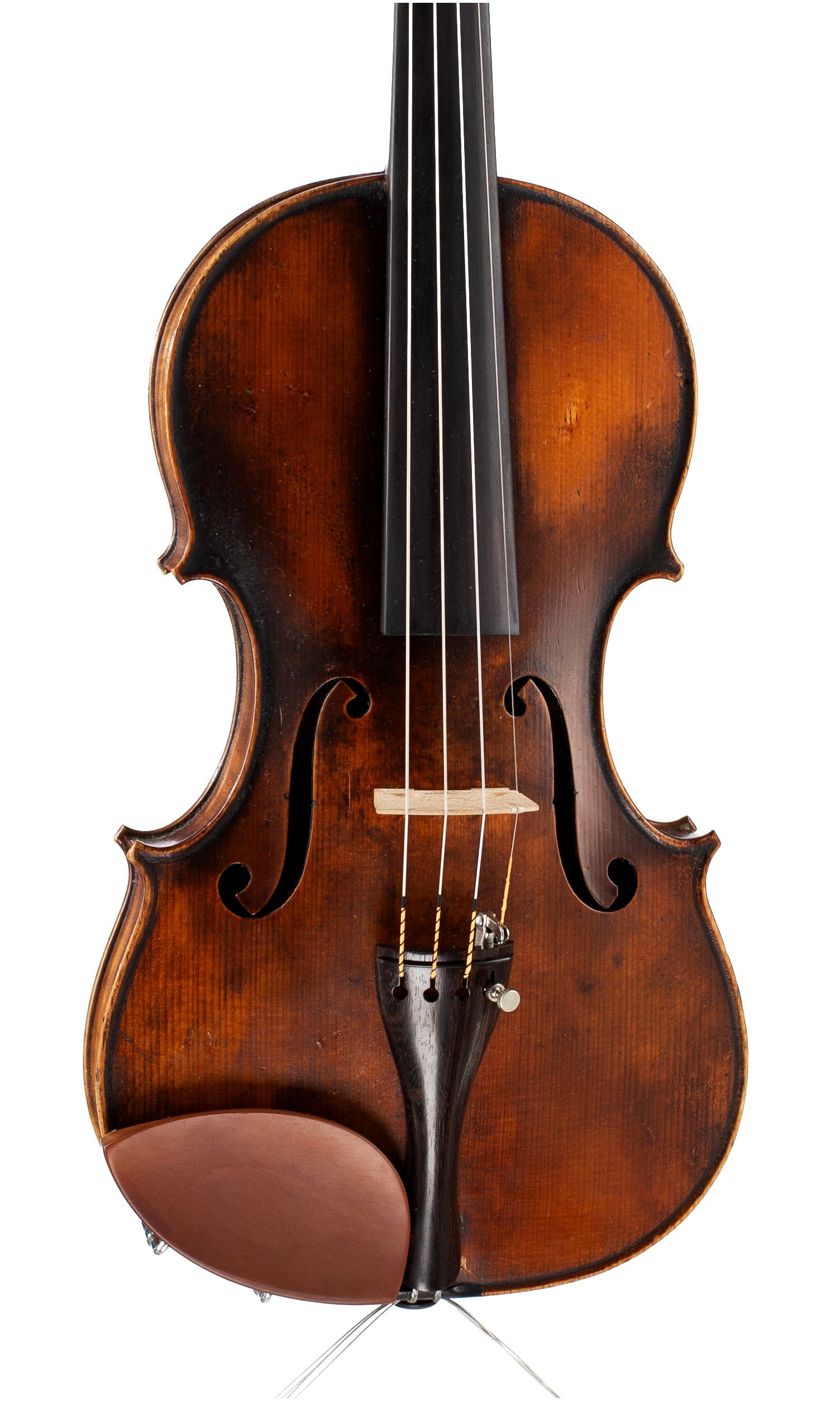 Violin by George Hudson, Skegness, 1904 — angled view, 10°