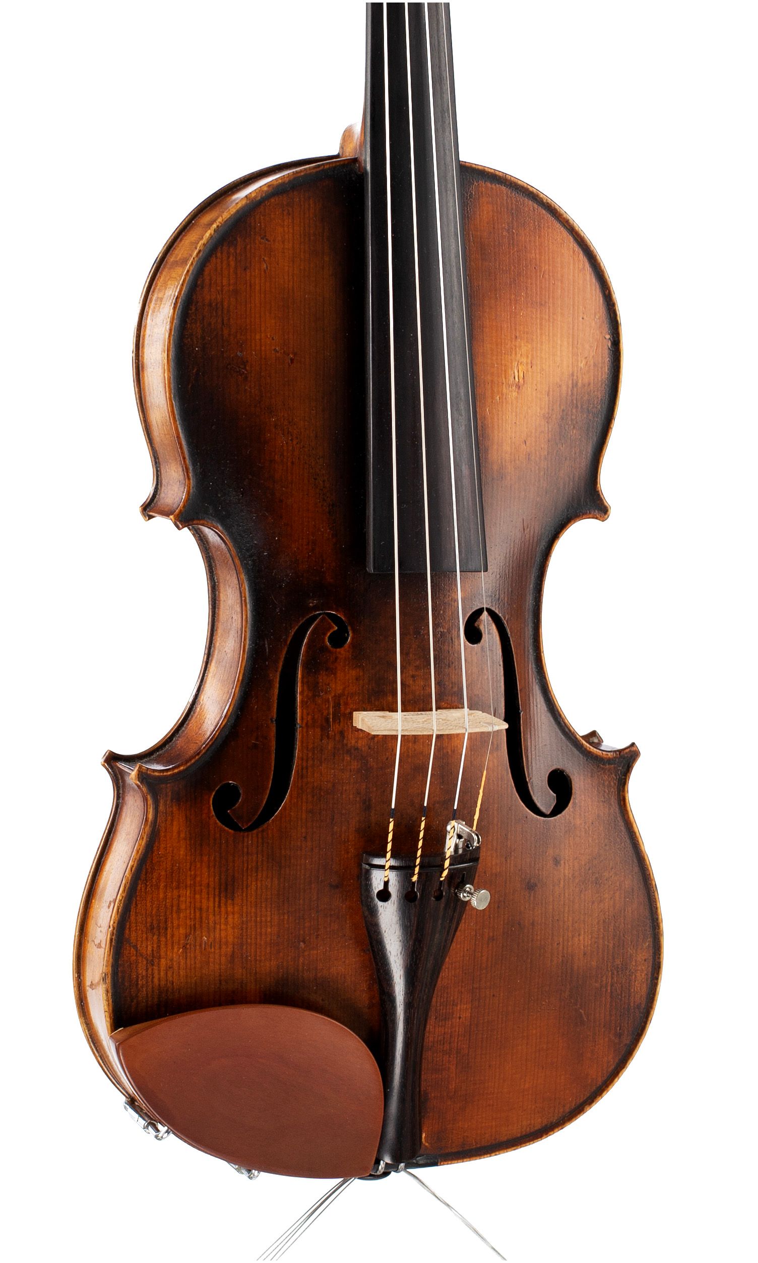 Violin by George Hudson, Skegness, 1904 — angled view, 20°