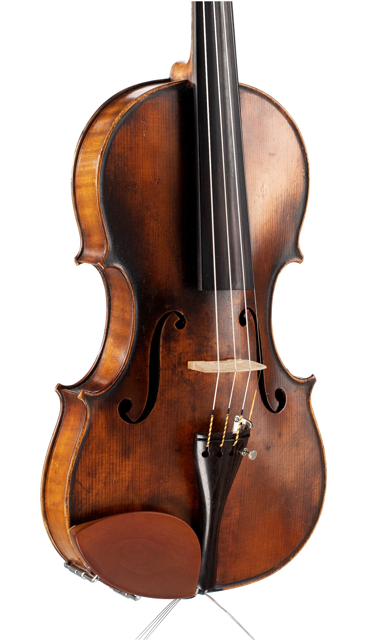 Violin by George Hudson, Skegness, 1904 — angled view, 30°