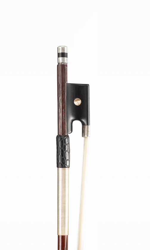 A silver-mounted violin bow by Jean-Joseph Martin, Mirecourt, circa 1880 — frog detail