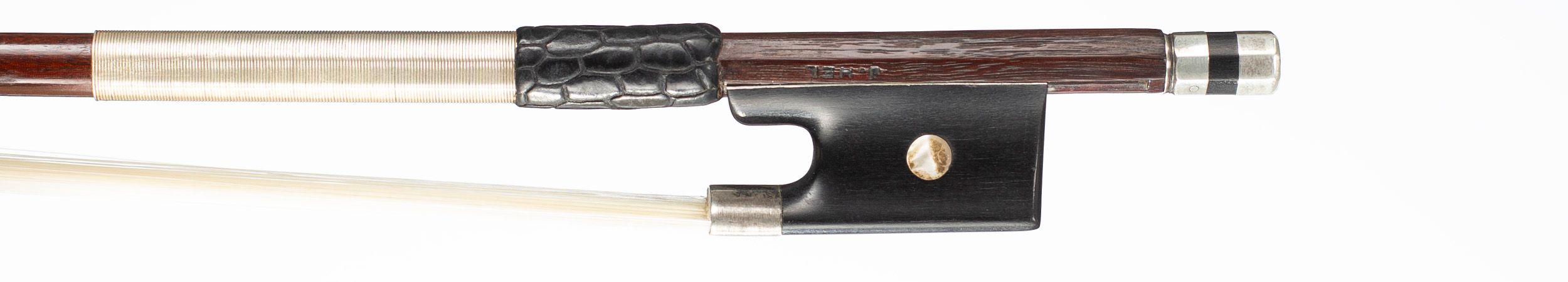 A silver-mounted violin bow by Jean-Joseph Martin, Mirecourt, circa 1880 — frog
