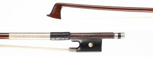 A silver-mounted violin bow by Jean-Joseph Martin, Mirecourt, circa 1880 — head and frog