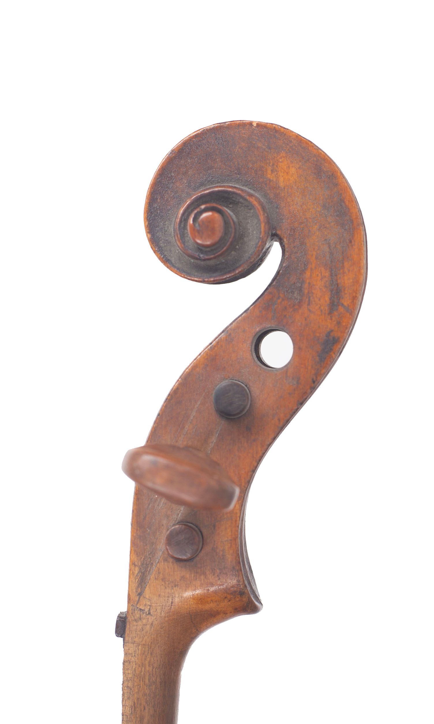 Violin, Circle of Lockey Hill, circa 1780 — scroll