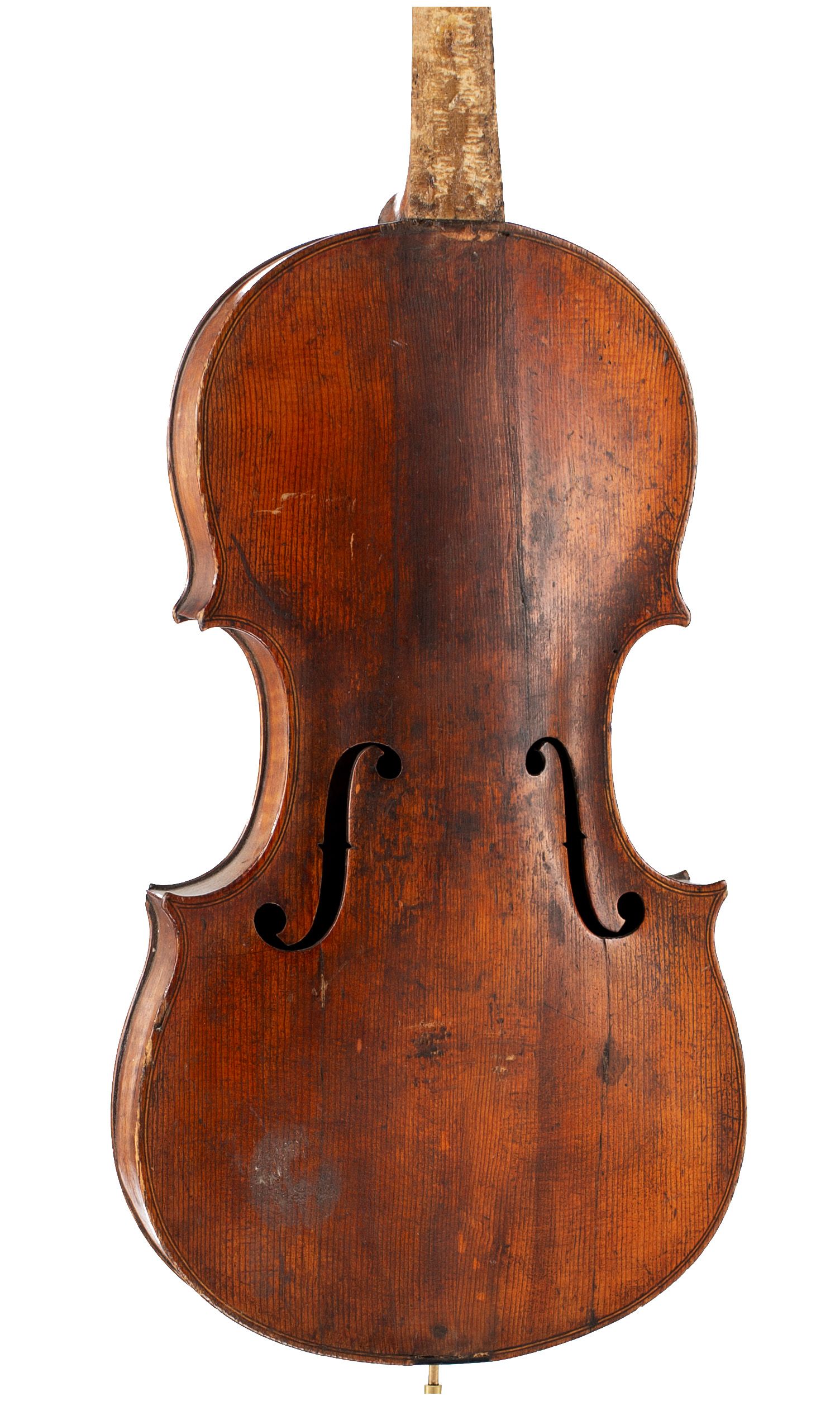 Violin, Circle of Lockey Hill, circa 1780 — angled view, 20°