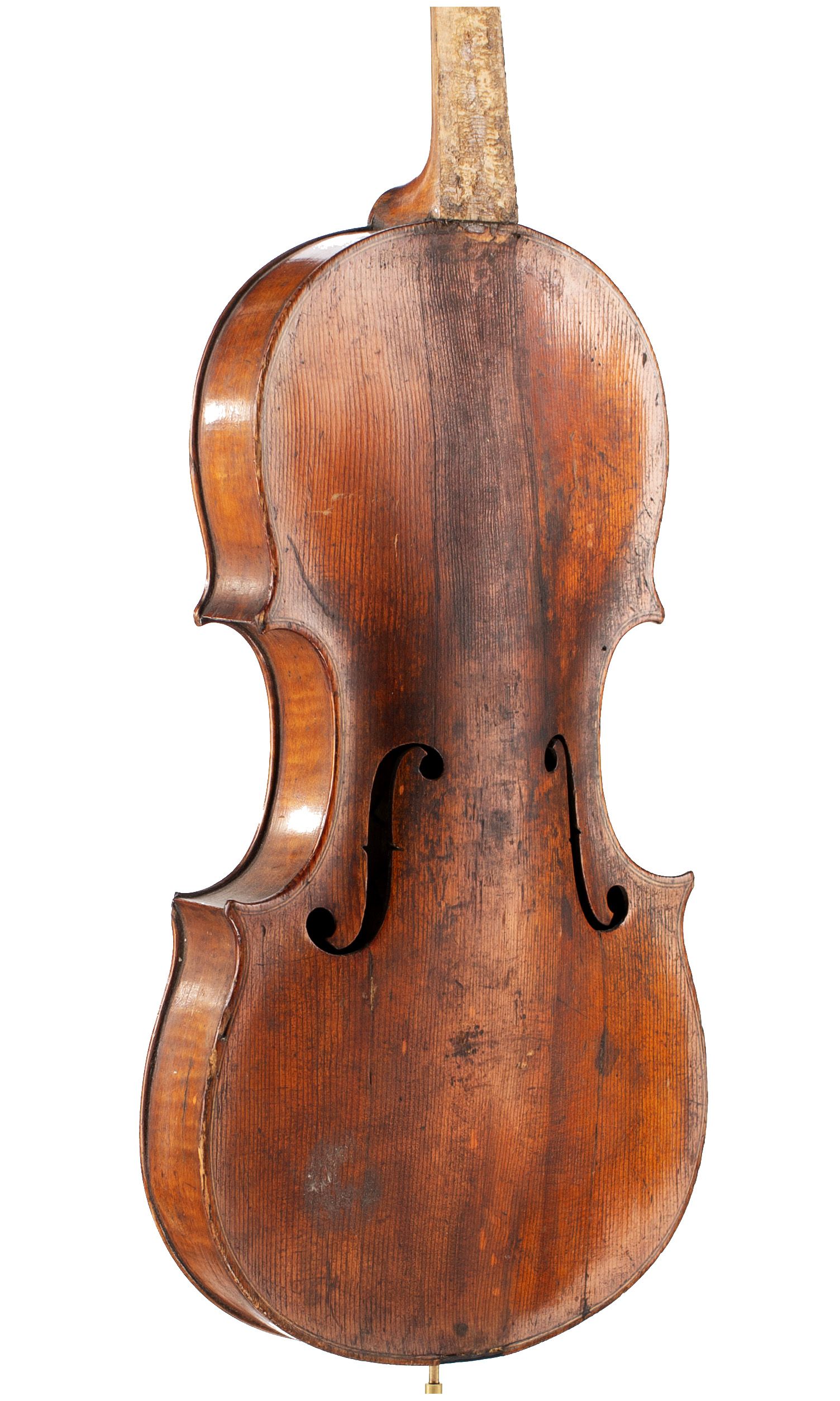 Violin, Circle of Lockey Hill, circa 1780 — angled view, 40°