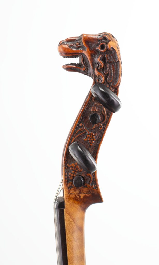 Violin by Marcin Groblicz, Krakow, seventeenth century — scroll