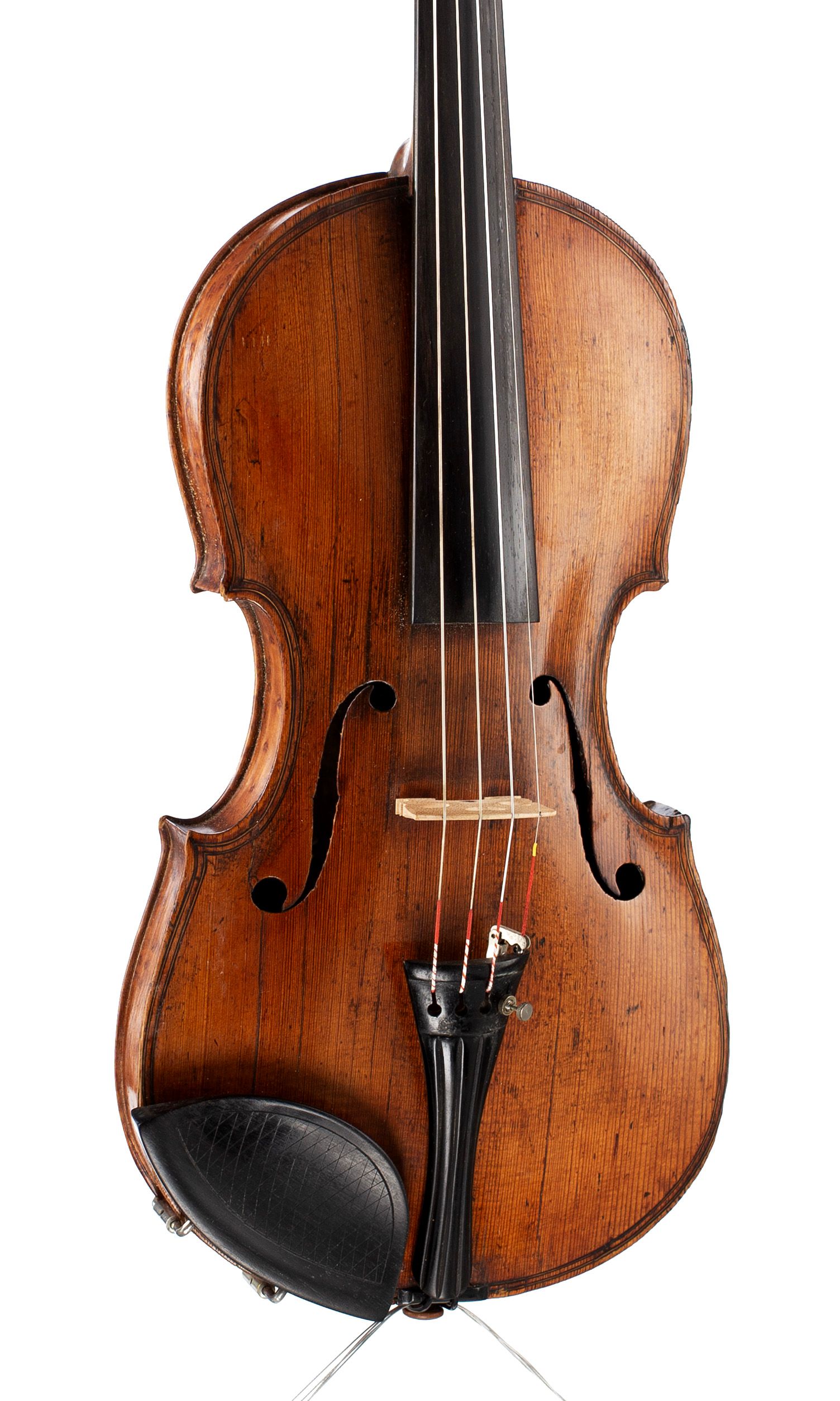 Violin by Marcin Groblicz, Krakow, seventeenth century — angled view, 20°
