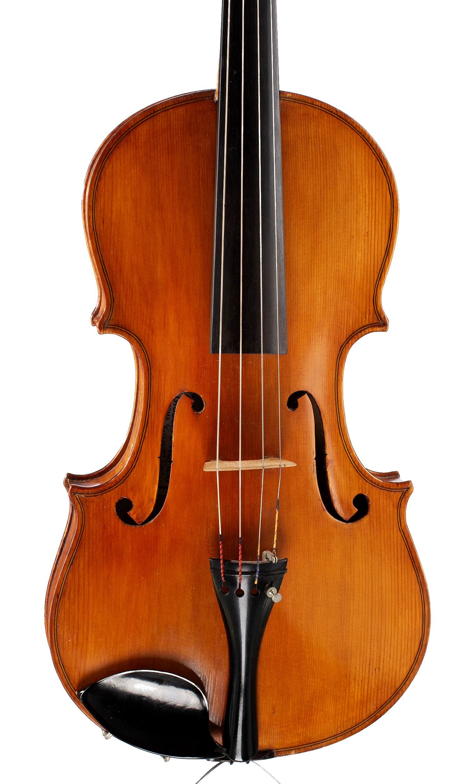 A viola by Giuseppe Nupieri, Rome, 1980 — angled view, 10°