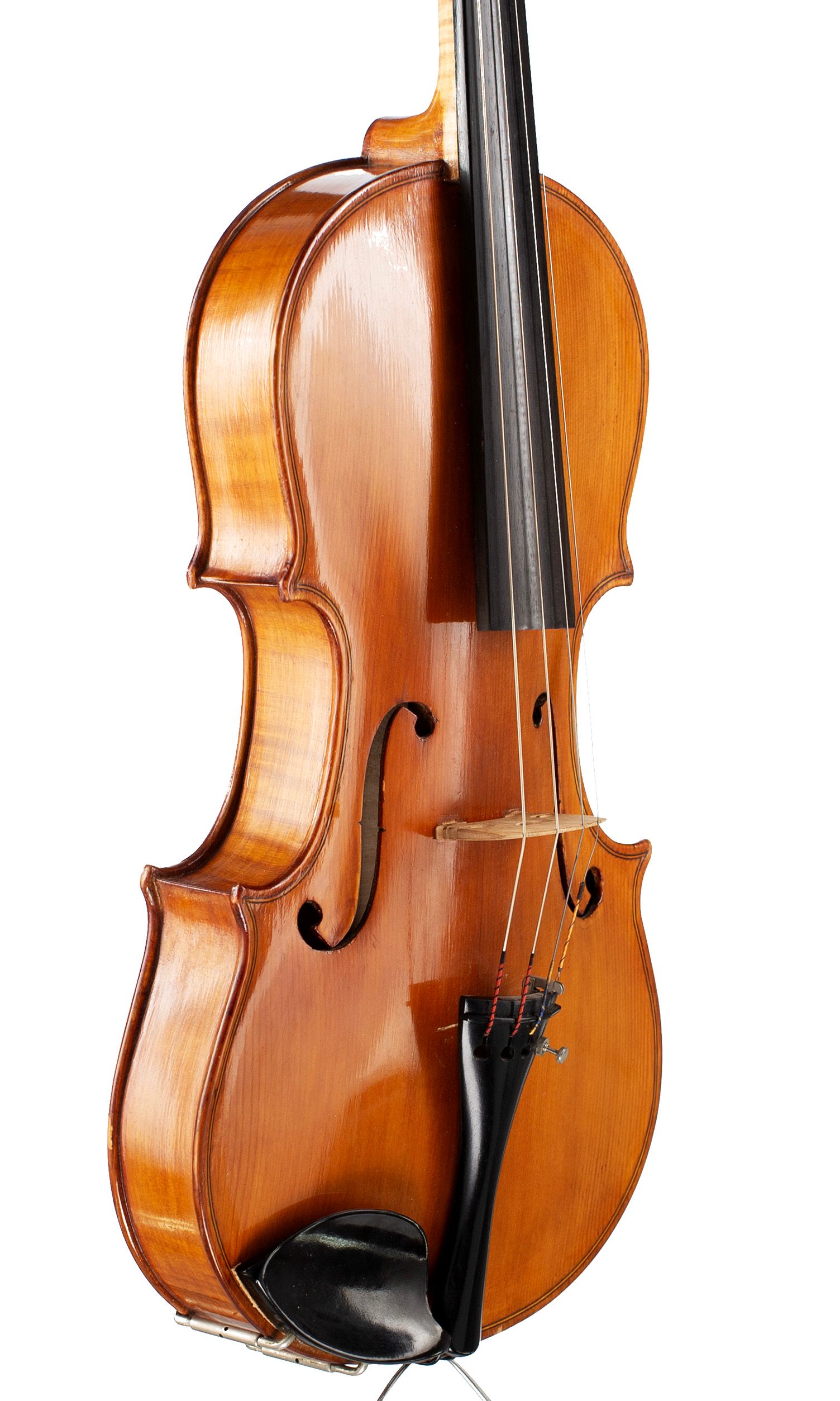 A viola by Giuseppe Nupieri, Rome, 1980 — angled view, 50°
