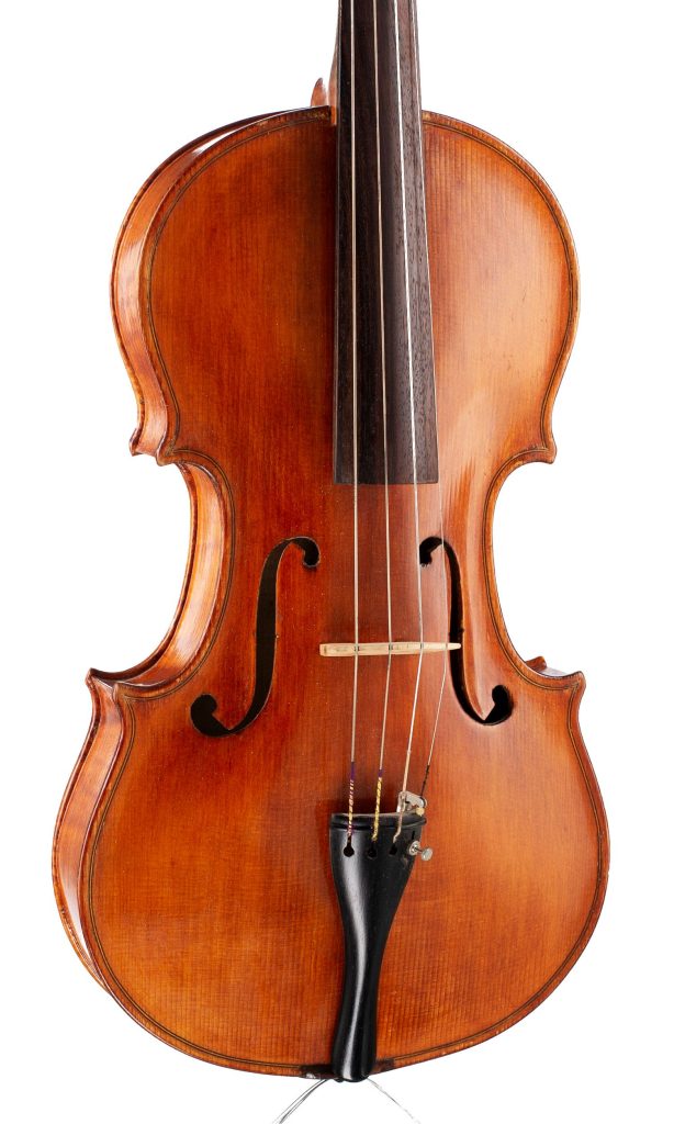 A viola by Giuseppe Nupieri, Rome, 1978 — angled view, 20°
