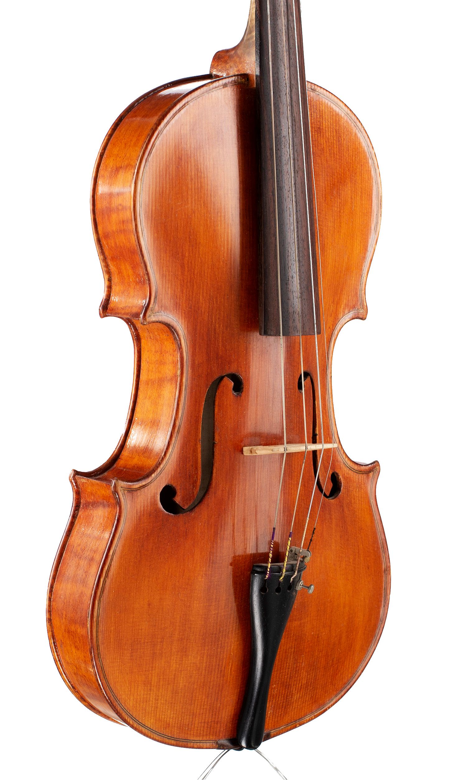 A viola by Giuseppe Nupieri, Rome, 1978 — angled view, 40°