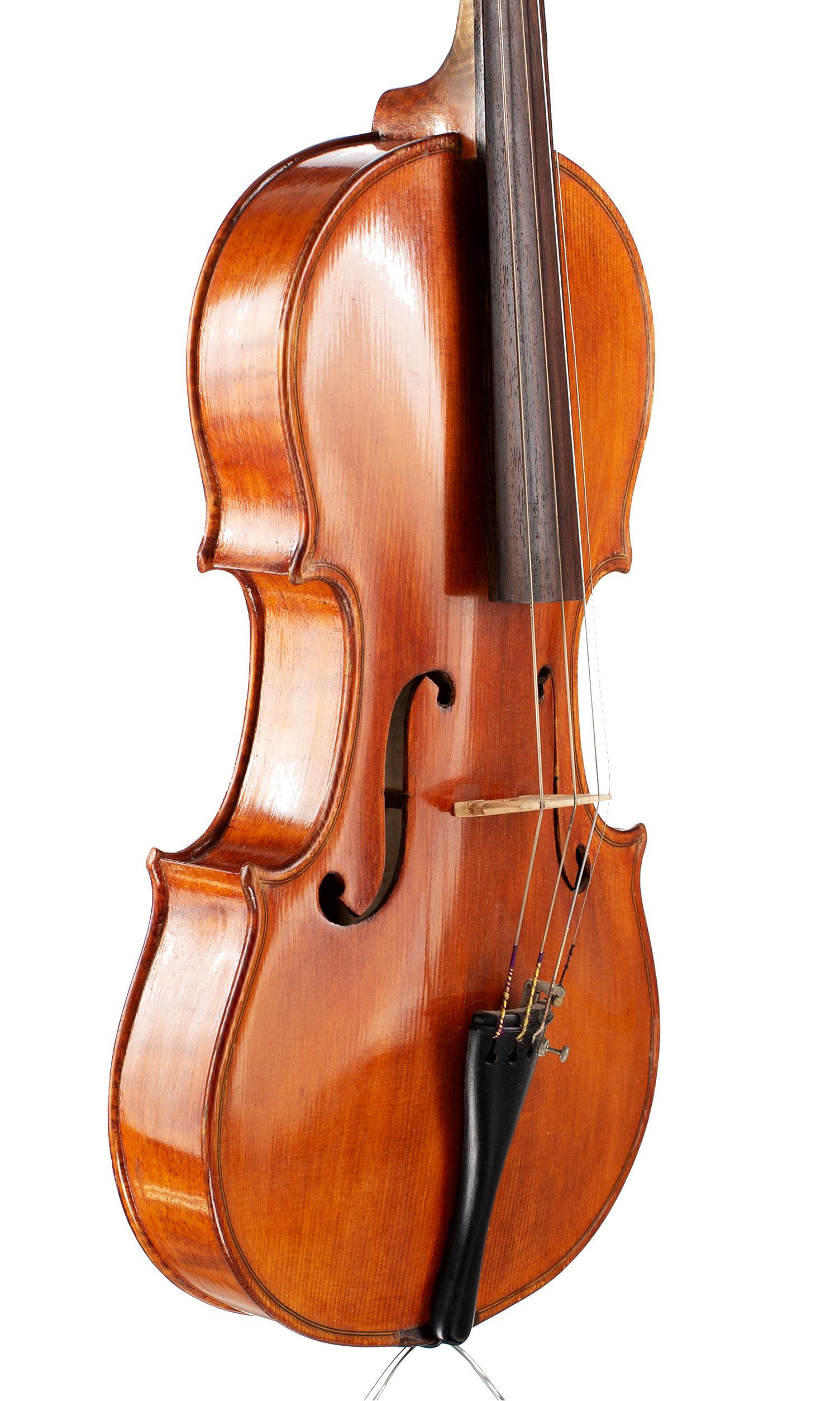A viola by Giuseppe Nupieri, Rome, 1978 — angled view, 50°