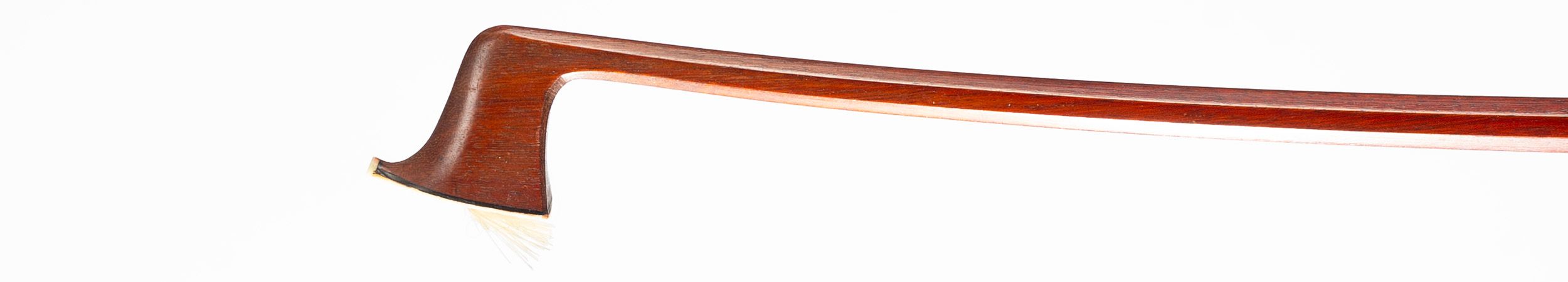 A nickel-mounted violin bow by Louis Morizot, Mirecourt — head