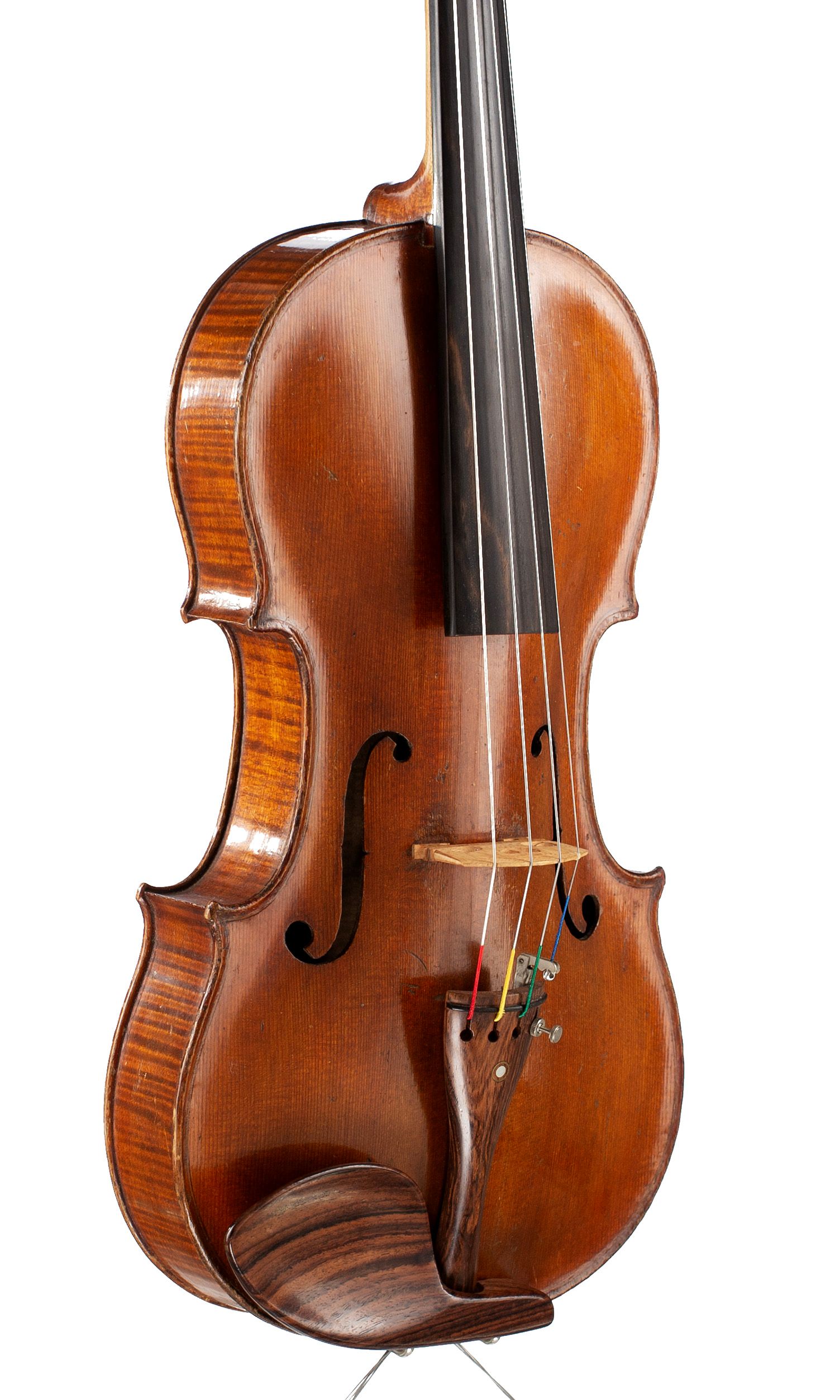 Viola by Tomaso Eberle, Naples, circa 1760 — angled view, 40°
