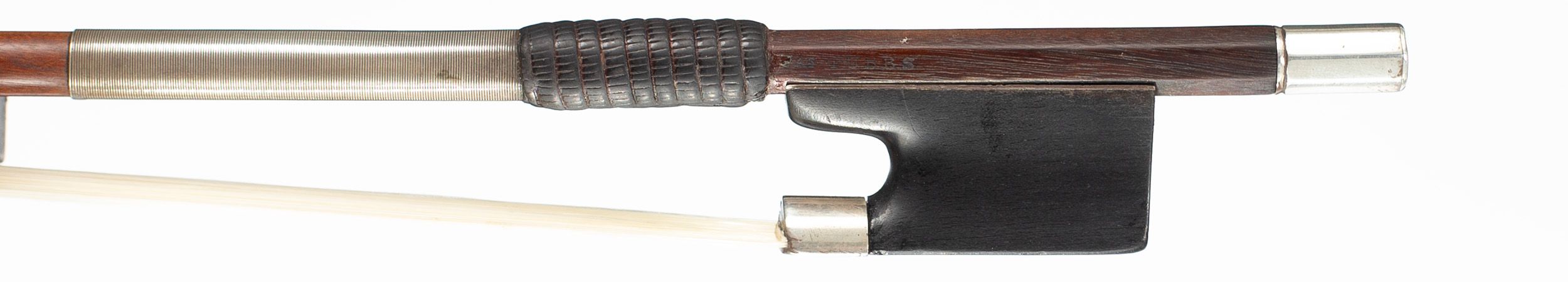 A silver-mounted violin bow by James Tubbs, London — frog