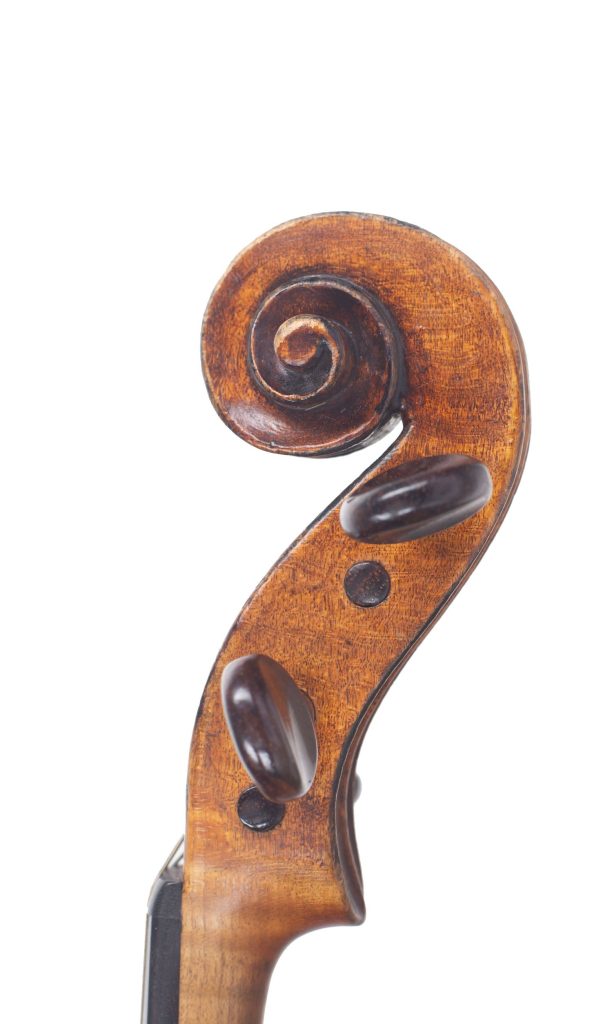 Violin by Nestor Audinot, Paris, 1883 — scroll