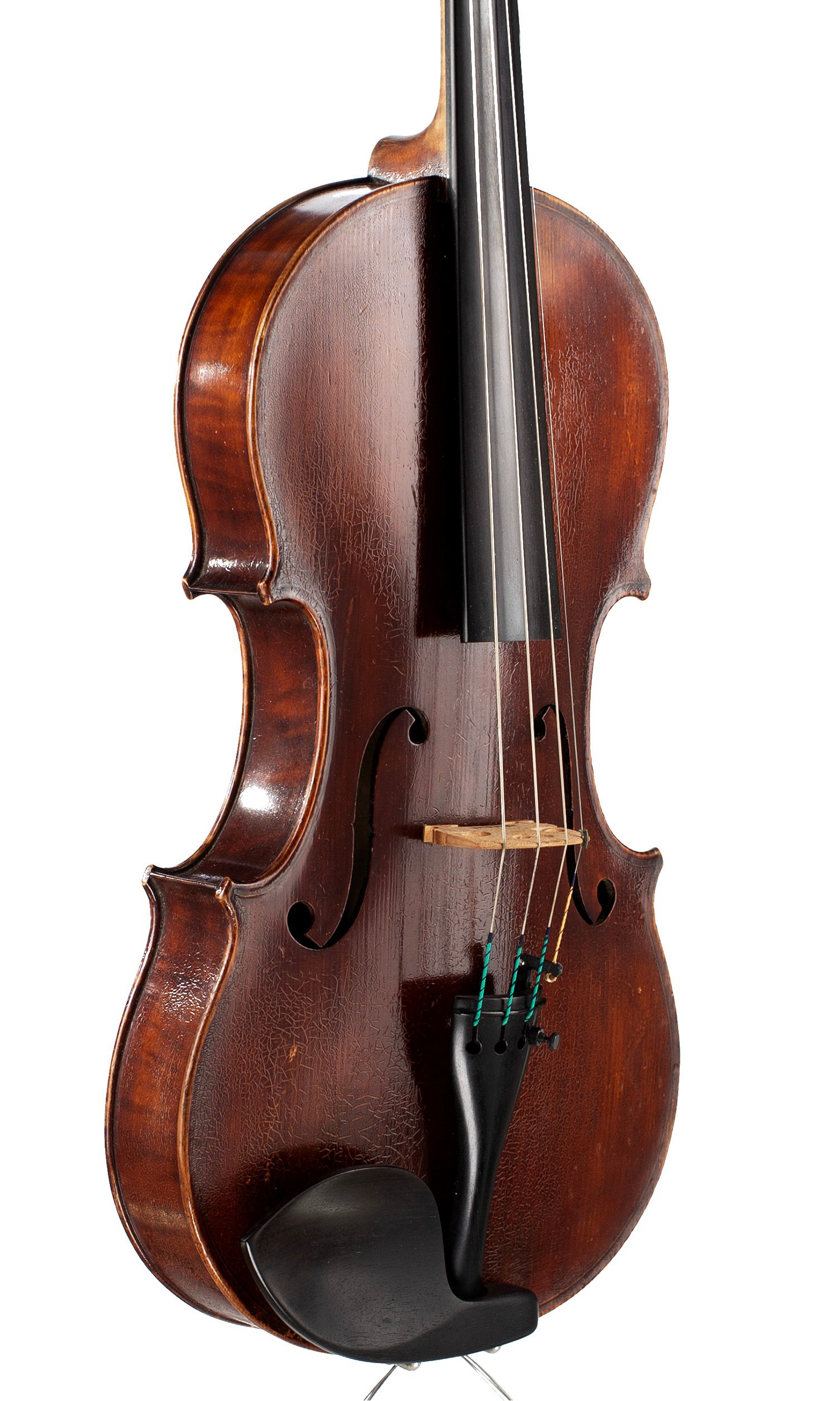 Viola by J. J. Gilbert, Peterborough, 1920 — angled view, 40°