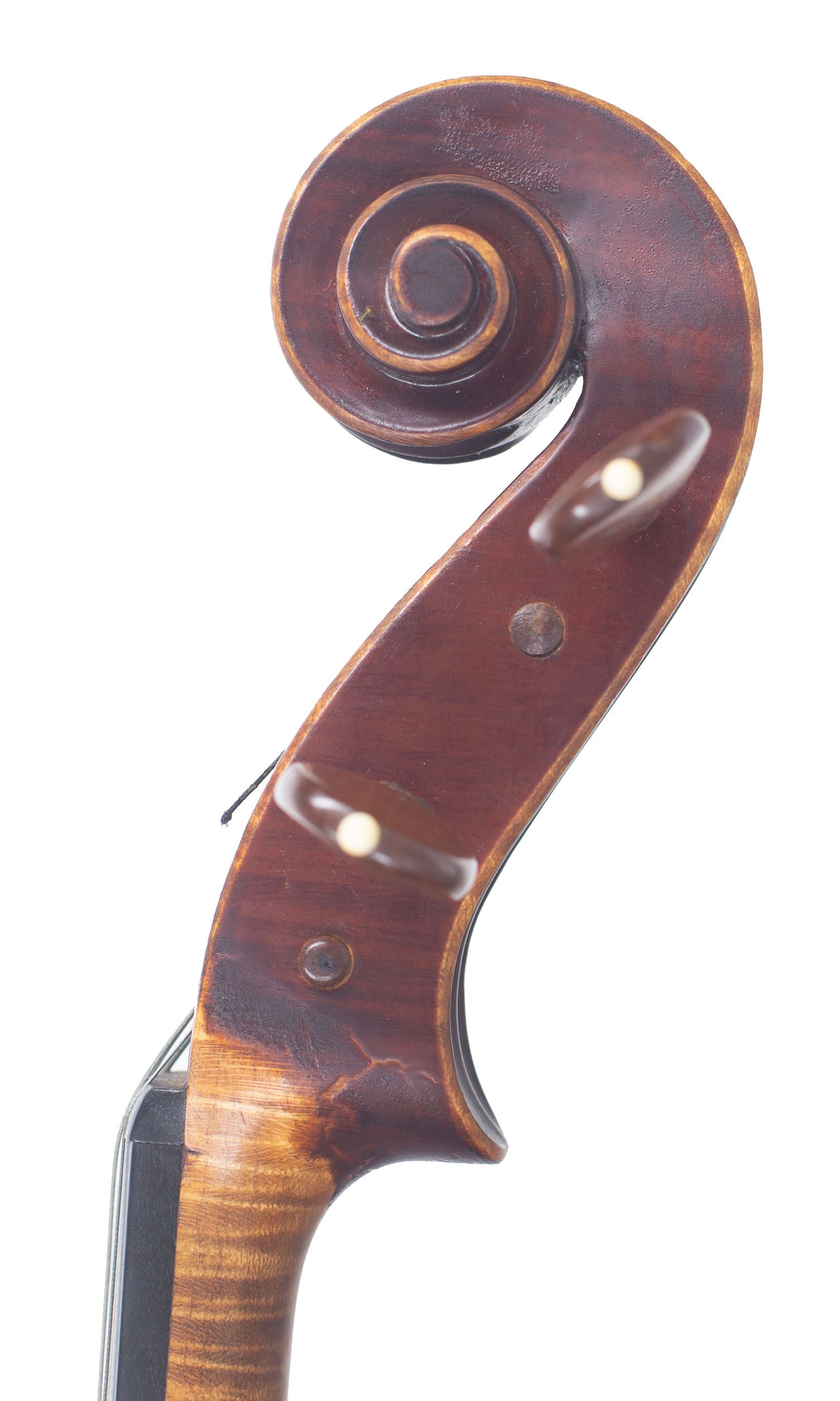 Viola by Lawrence Cocker, Derby, 1951 — scroll