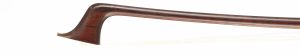 A silver-mounted cello bow by Matthew Coltman, London — head and frog
