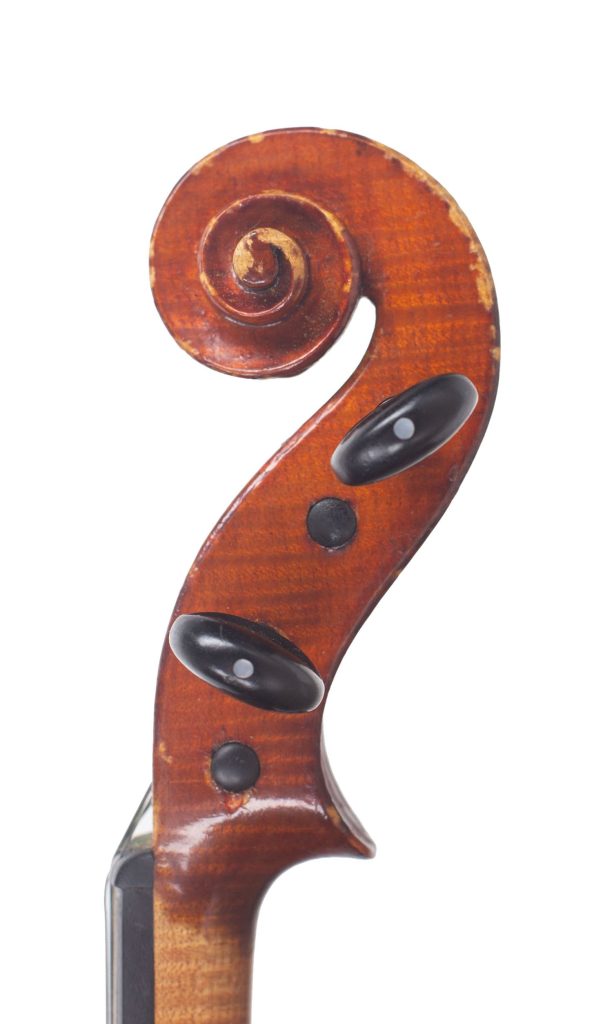 Violin by Walter H. Mayson, Windermere, 1887 — scroll