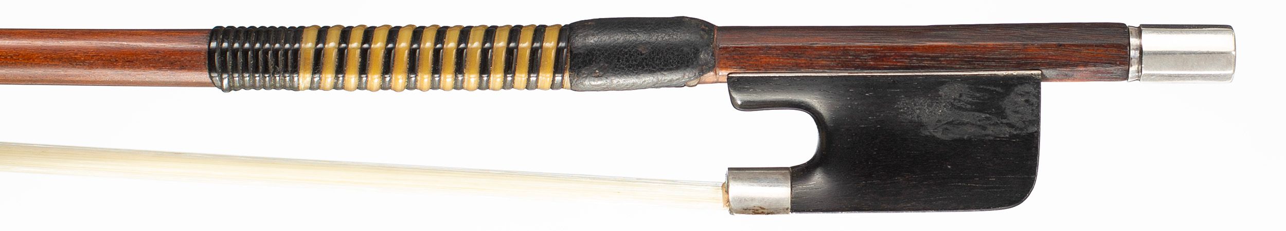 A silver-mounted viola bow by Victor Thomassin, London, circa 1920 — frog