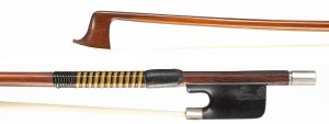 A silver-mounted viola bow by Victor Thomassin, London, circa 1920 — head and frog