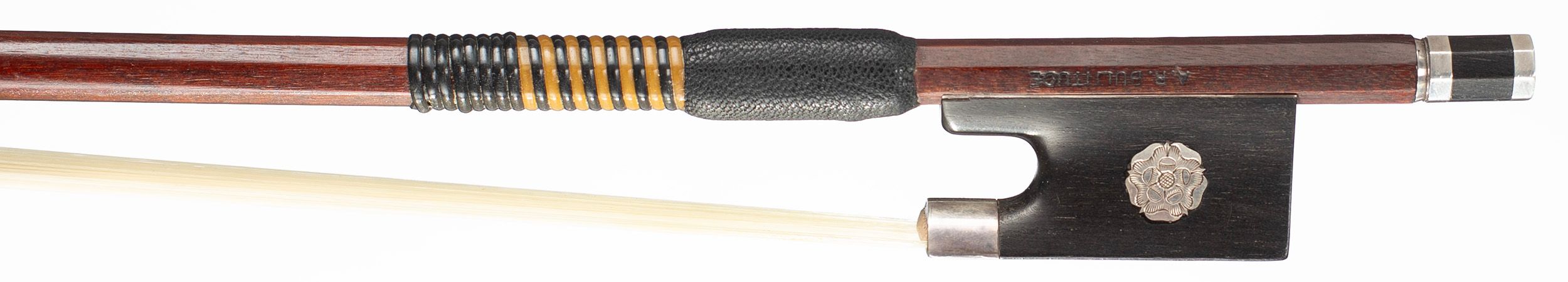 A silver-mounted violin bow by Arthur Bultitude, England — frog