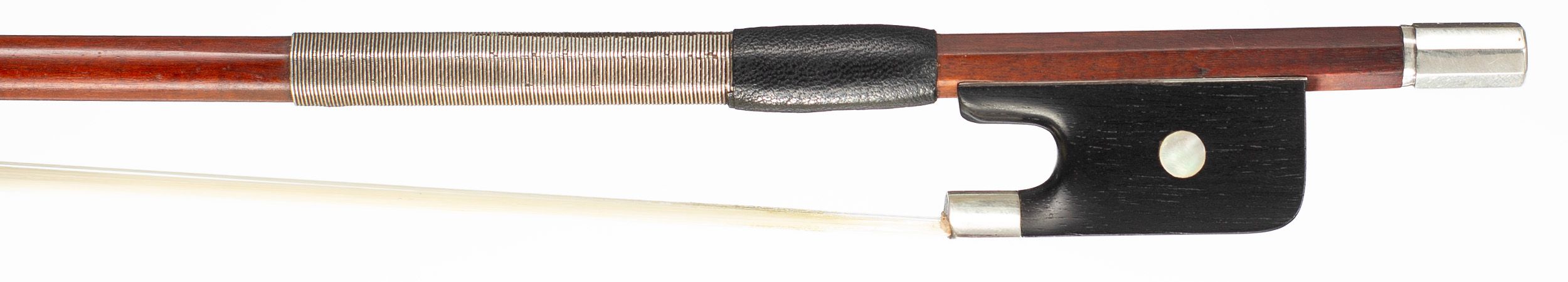 A silver-mounted violin bow by Victor Thomassin, London, circa 1920 — frog
