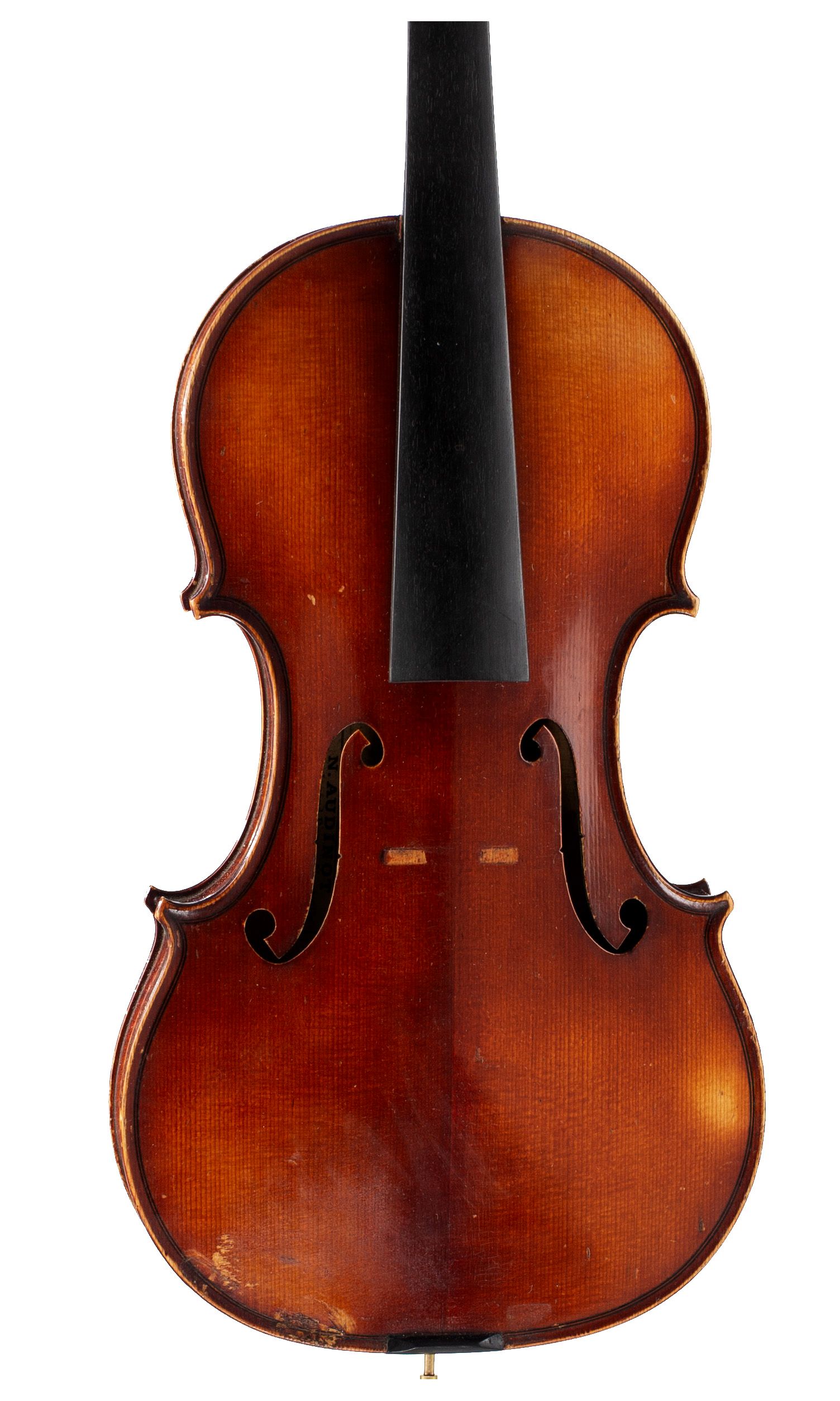 Violin by Nestor Audinot, Paris, 1906 — angled view, 10°