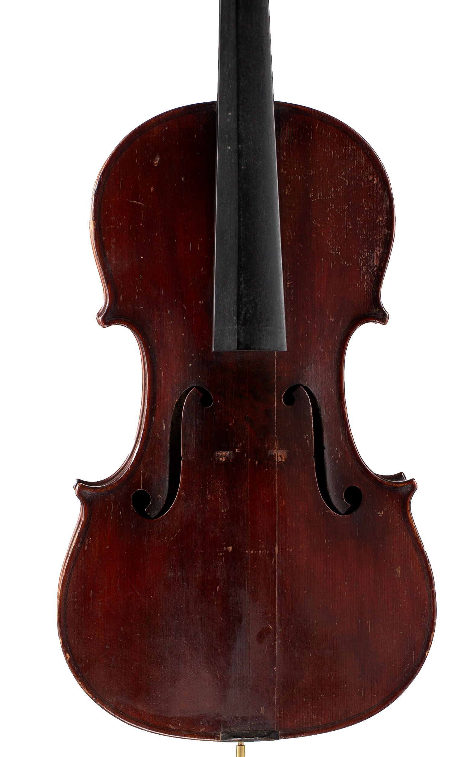 Viola by Georges Mougenot, Belgium, 1884 — angled view, 10°