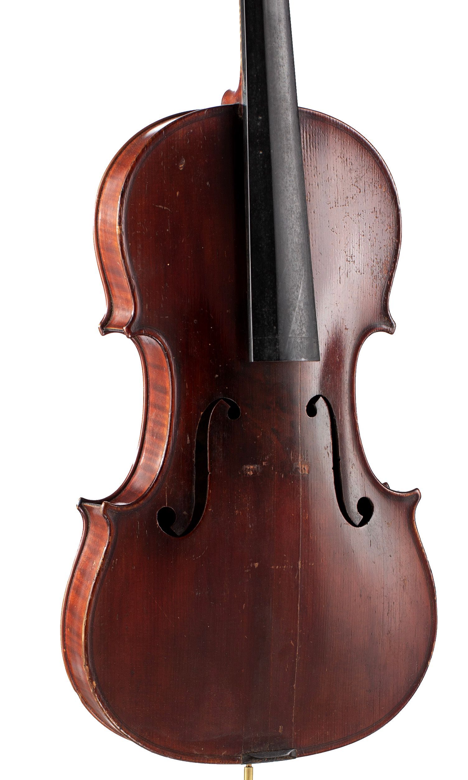 Viola by Georges Mougenot, Belgium, 1884 — angled view, 30°