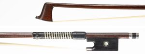 A silver-mounted violin bow by Mark Yakoushkin, Oxford — head and frog