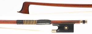 A gold-mounted violin bow by C. Hans Karl Schmidt, Dresden — head and frog