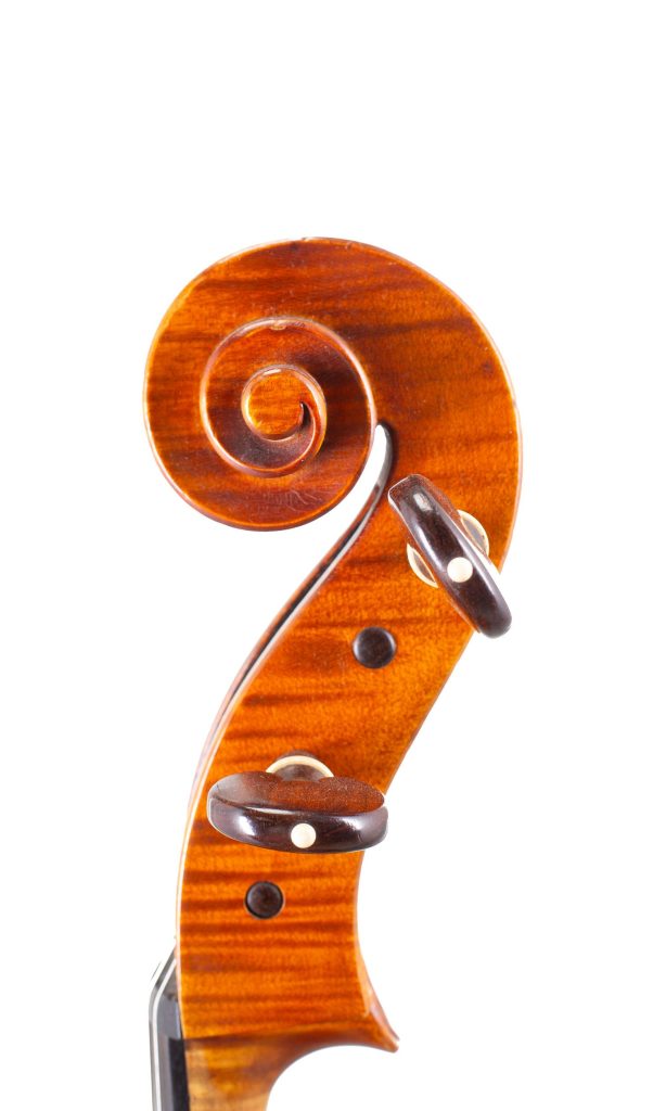 Cello by Mario Gadda, Mantua, 1974 — scroll