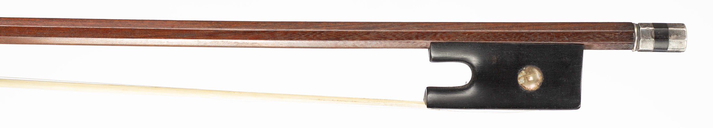 A silver-mounted violin bow by John Dodd, London — frog