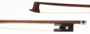 A silver-mounted violin bow by John Dodd, London — head and frog