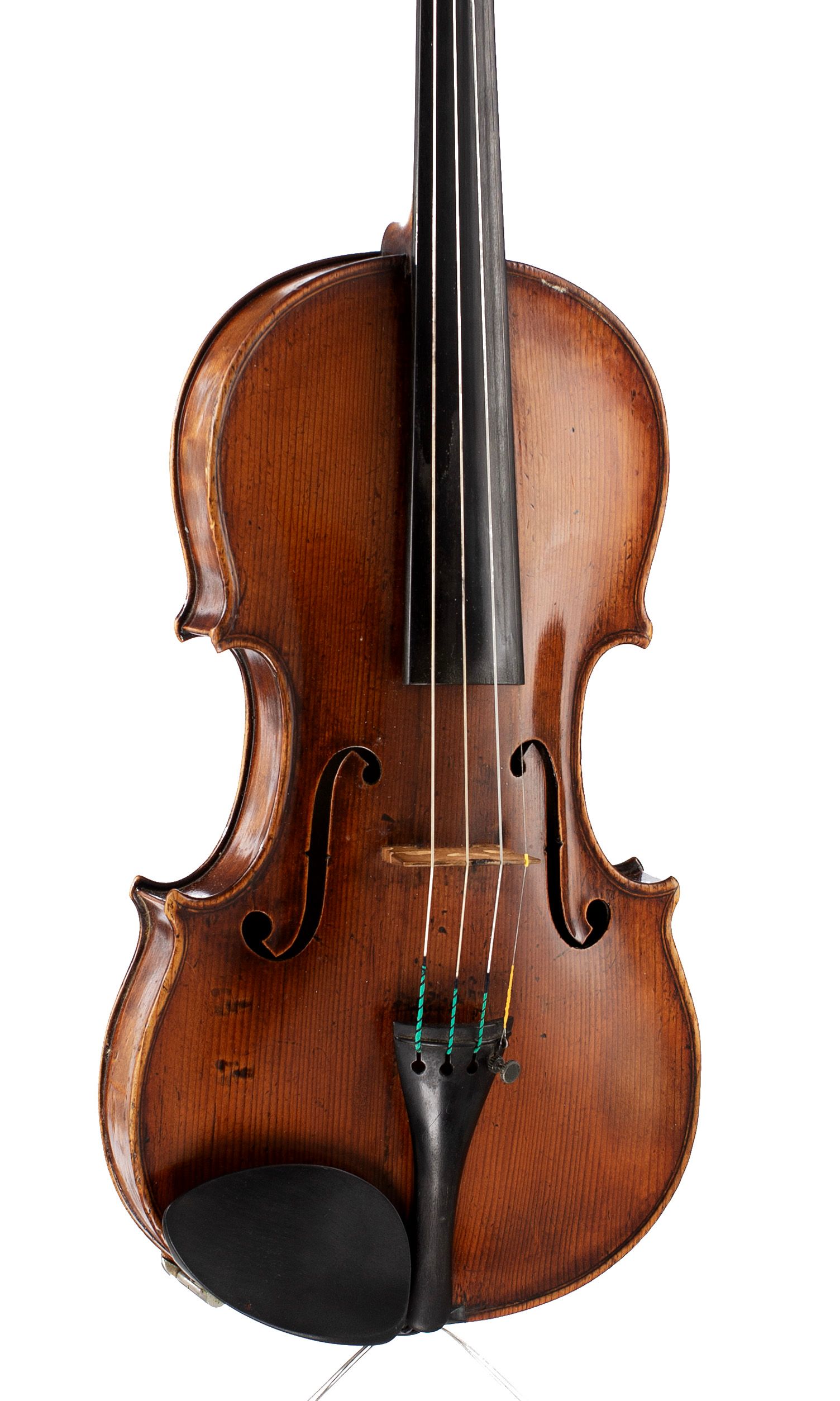 Violin by Ambroise De Comble, Tournay, circa 1760 — angled view, 20°