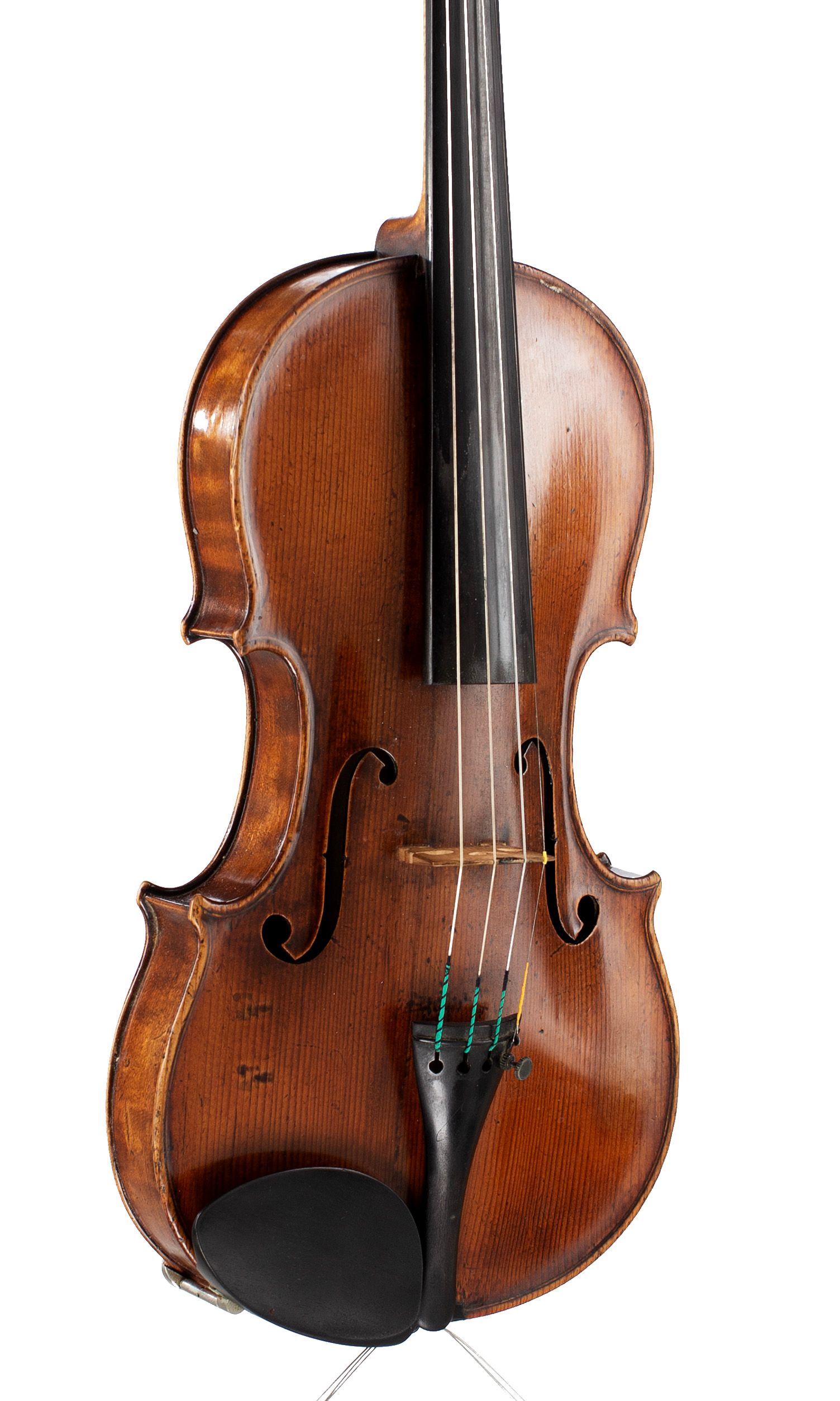 Violin by Ambroise De Comble, Tournay, circa 1760 — angled view, 30°