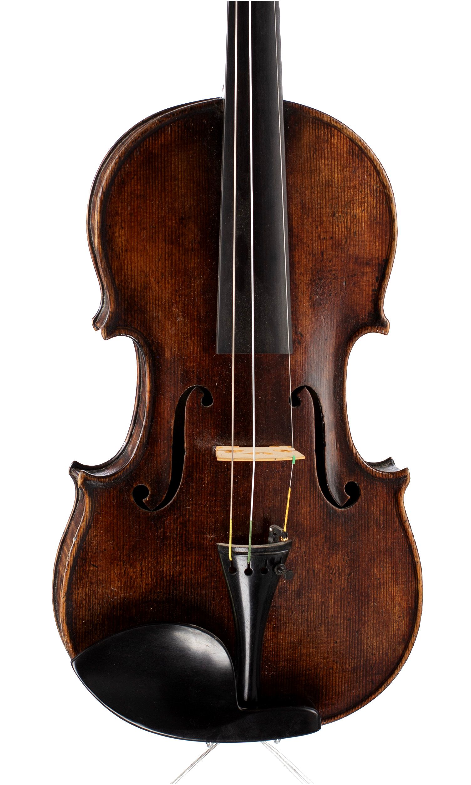 Violin by Henry Furber, London, 1838 — angled view, 10°