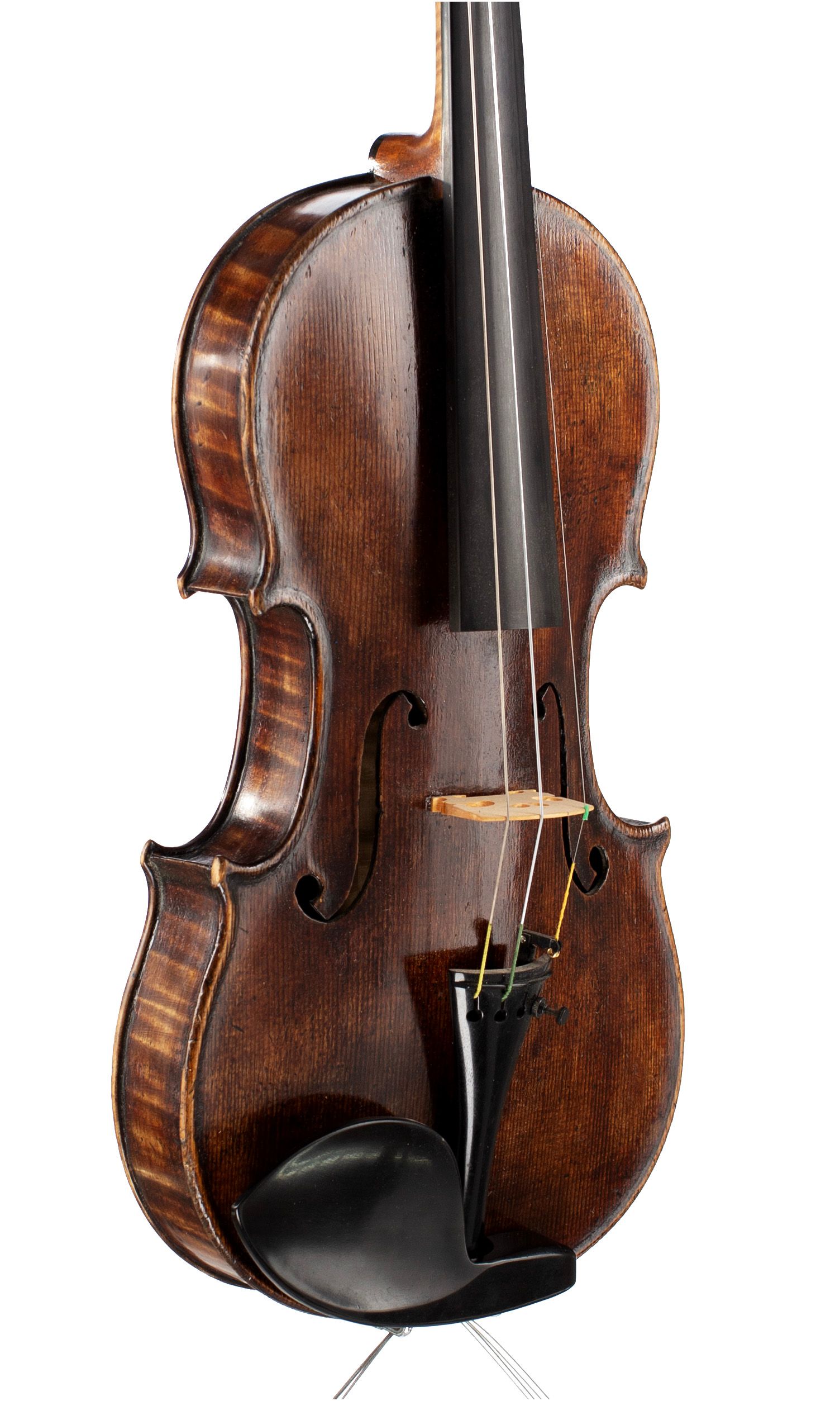 Violin by Henry Furber, London, 1838 — angled view, 40°
