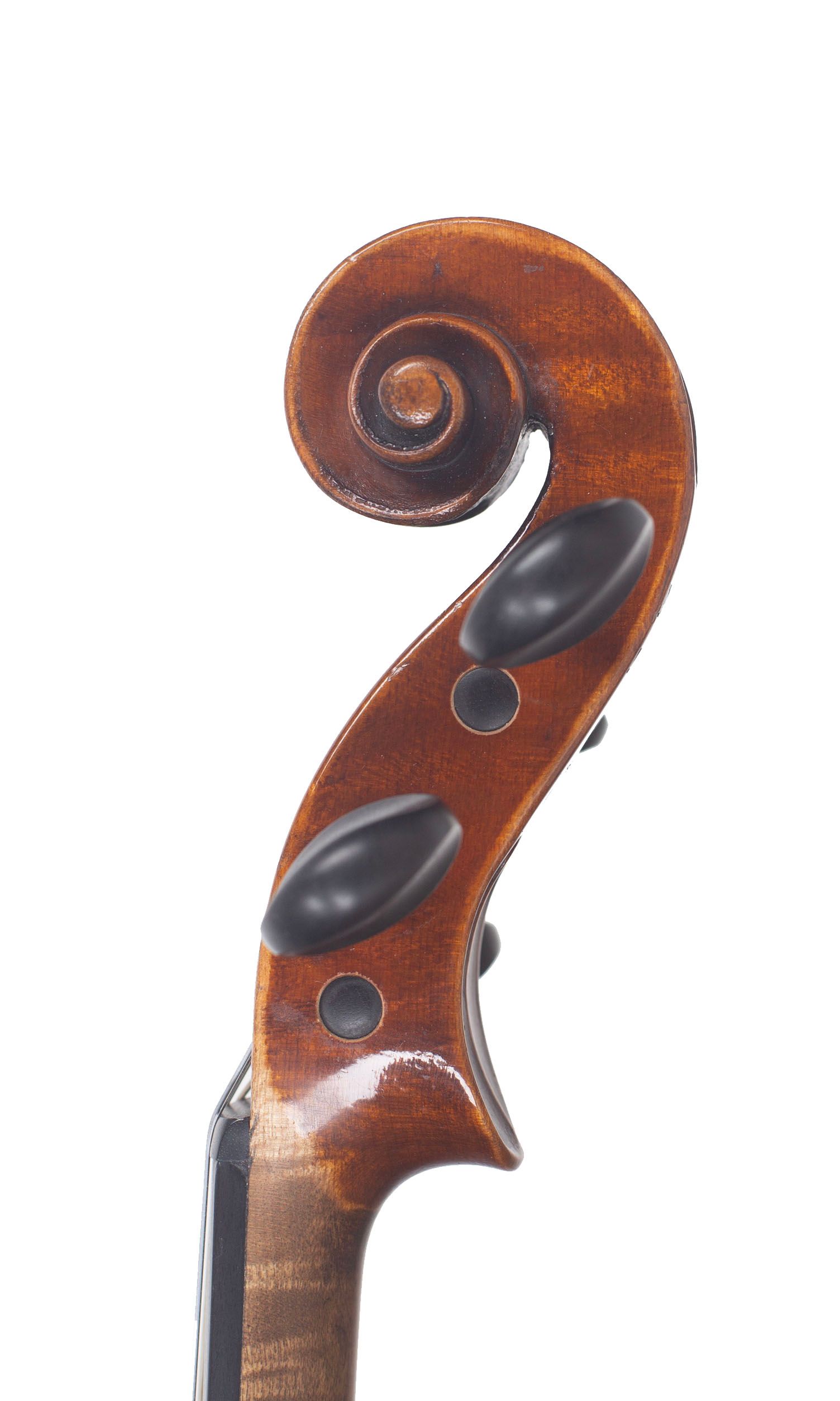 Violin, Workshop of Lowendall, Germany, circa 1890 — scroll