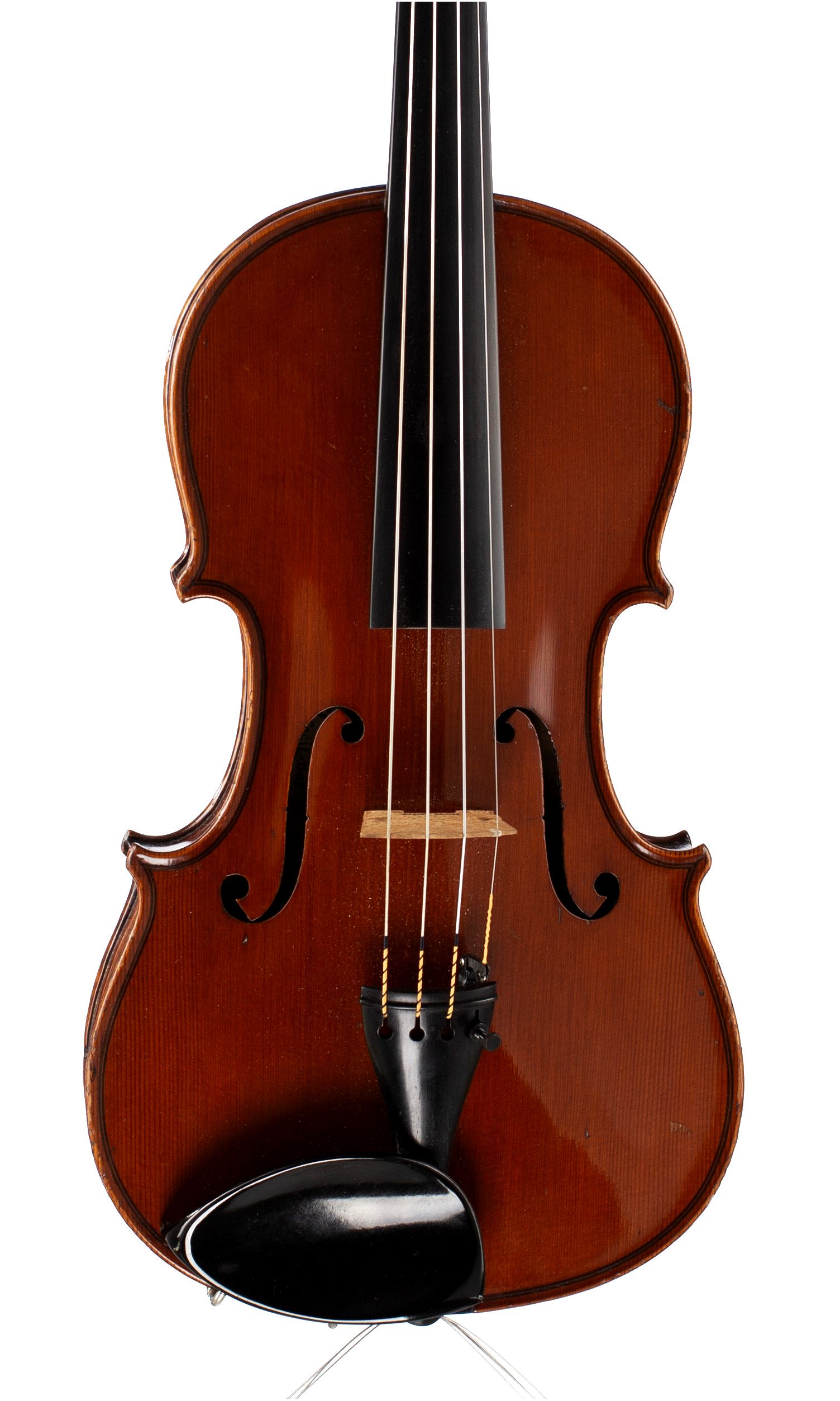 Violin, Workshop of Lowendall, Germany, circa 1890 — angled view, 10°