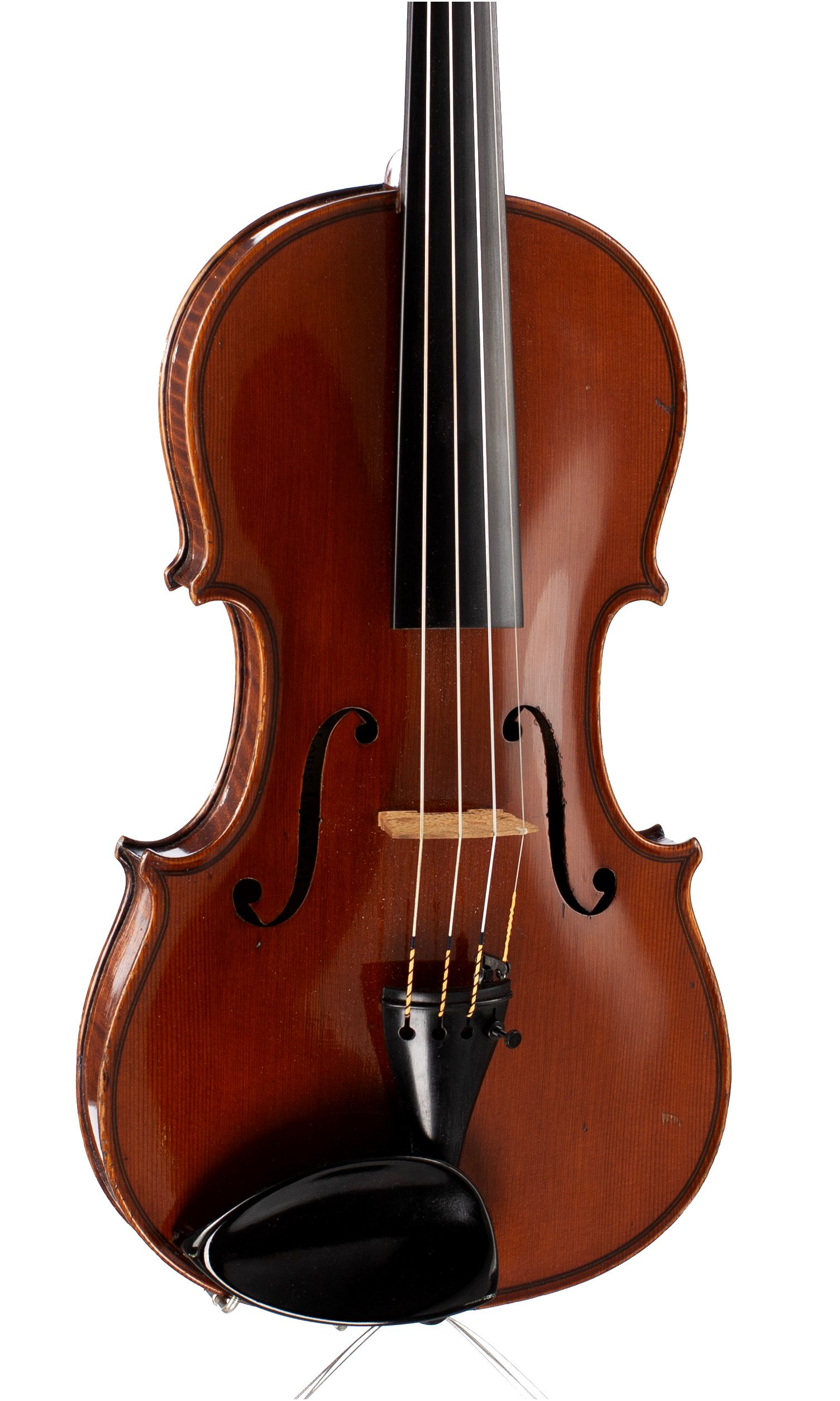 Violin, Workshop of Lowendall, Germany, circa 1890 — angled view, 20°