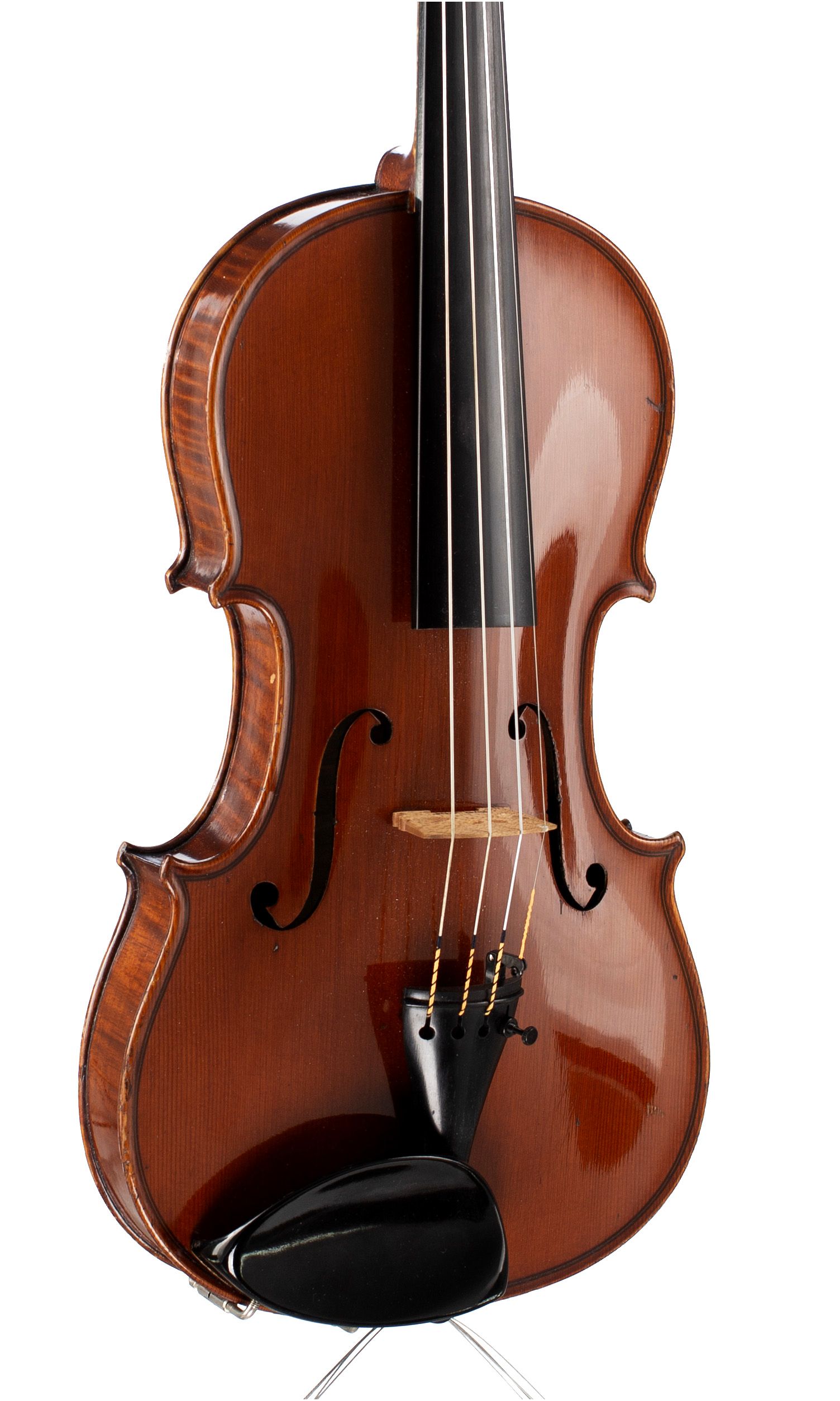Violin, Workshop of Lowendall, Germany, circa 1890 — angled view, 30°