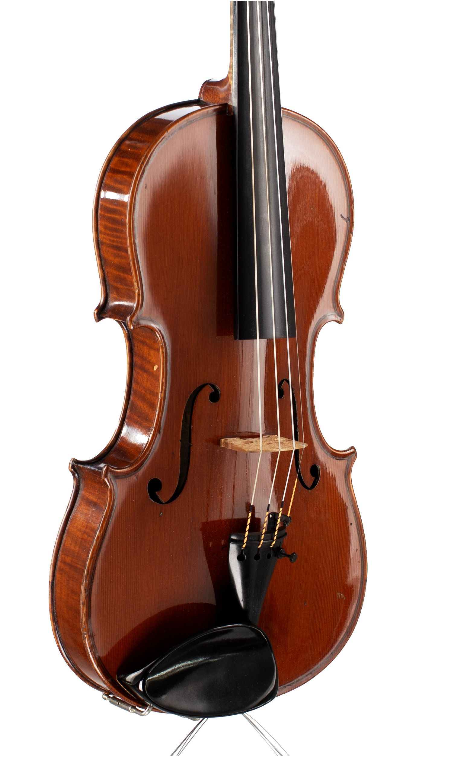 Violin, Workshop of Lowendall, Germany, circa 1890 — angled view, 40°