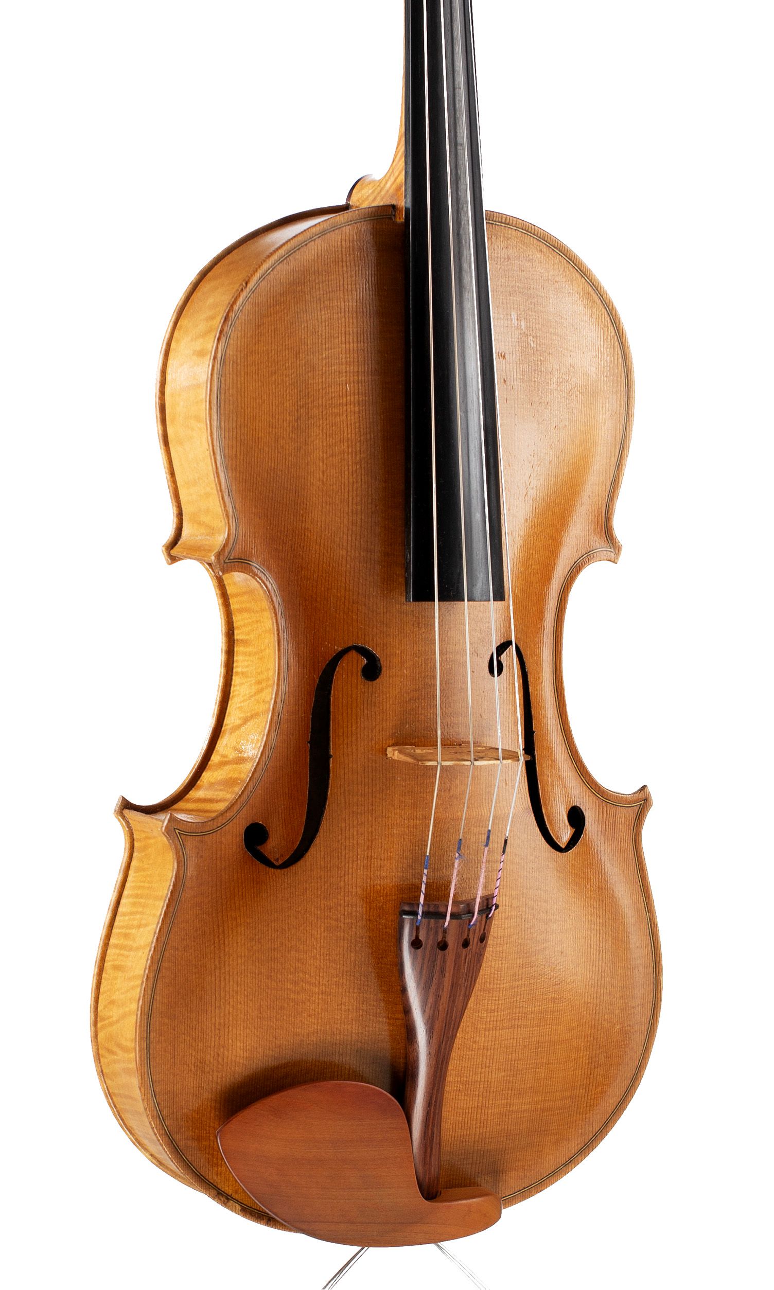 A viola by Ernest S. Nunn, Essex, 1952 — angled view, 30°
