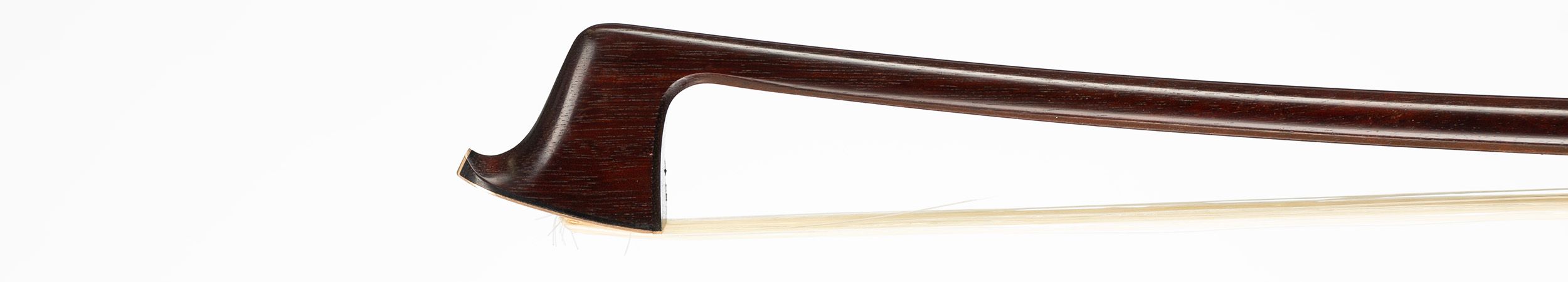 A gold-mounted viola bow by John Clutterbuck, Bicester, circa 1980 — head