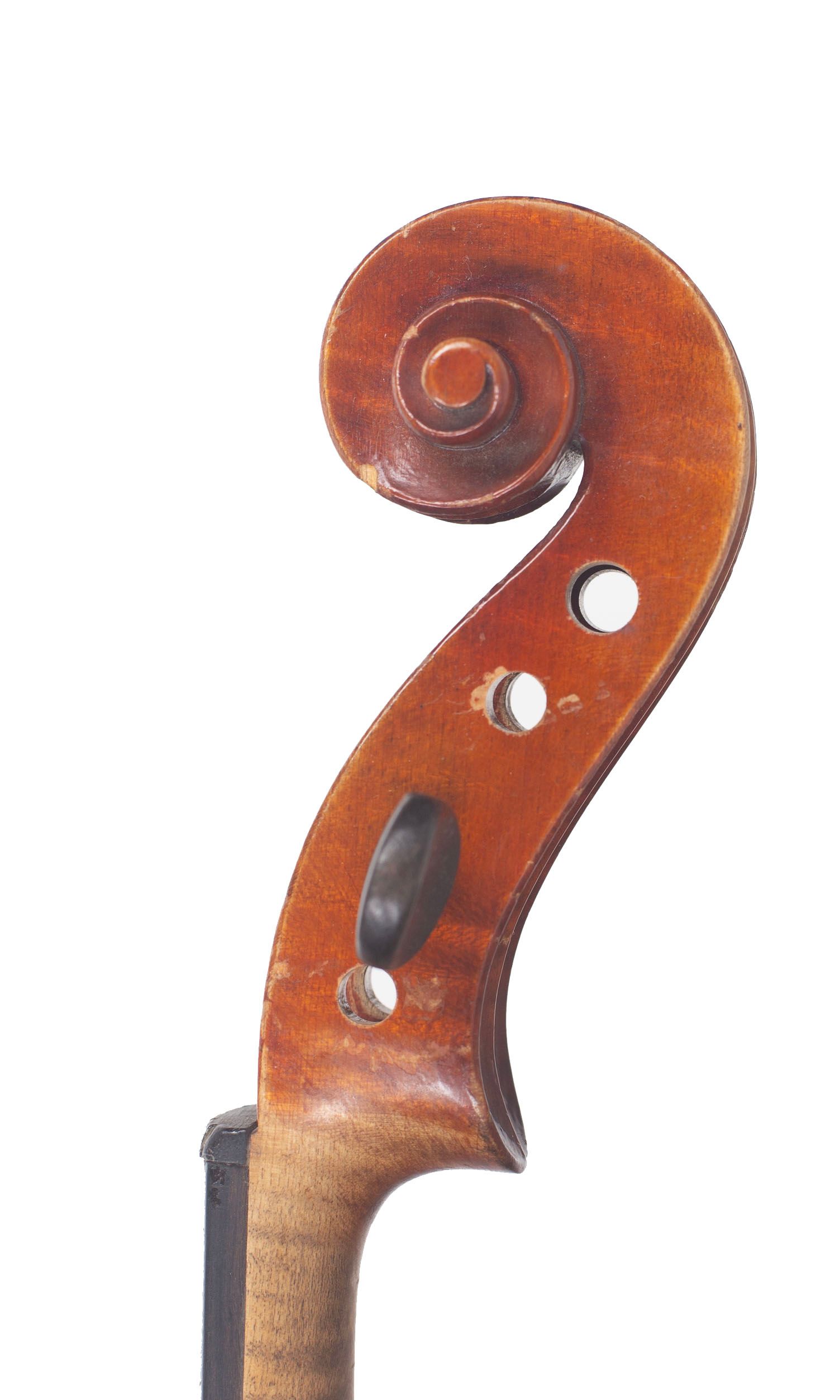 Violin, Workshop of Amedee Dieudonne, Mirecourt, 1930 — scroll